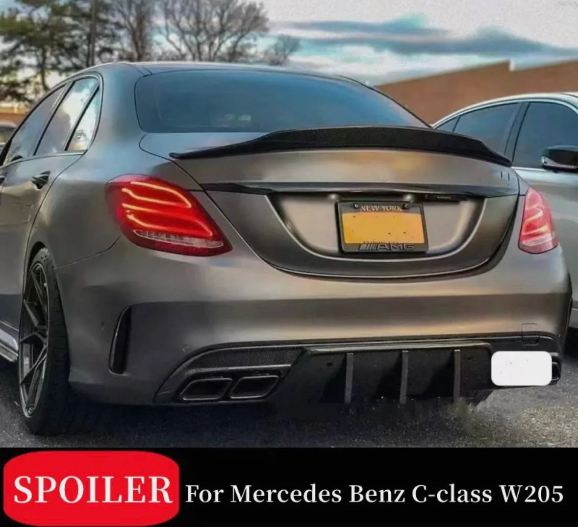 Спойлер для Mercedes Benz C-class W205 C260 C43 C63 (черный глянец)