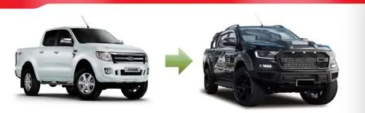 Рестайлинг-обвес для Ford Ranger T6 2012–2015 в стиле Ranger Raptor — комплект — фото 2