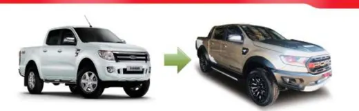 Рестайлинг-обвес для Ford Ranger T6 2012–2015 в стиле Raptor с защитой бампера — фото 2