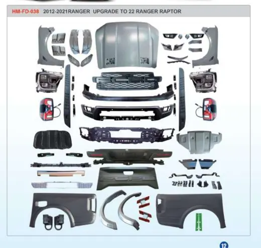 Рестайлинг-комплект для Ford Ranger 2012–2021 в вид Ranger Raptor 2022+