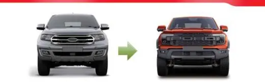Рестайлинг-комплект для Ford Everest 2016–2021 в вид Ranger Raptor 2022+ — фото 2