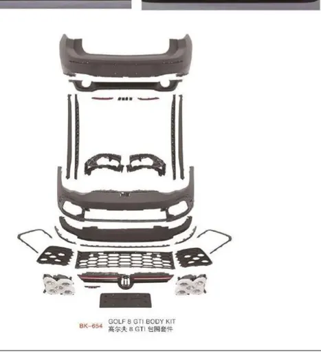 Обвес для VW Golf 8 2020+ в стиле GTI: бамперы, пороги, решётка