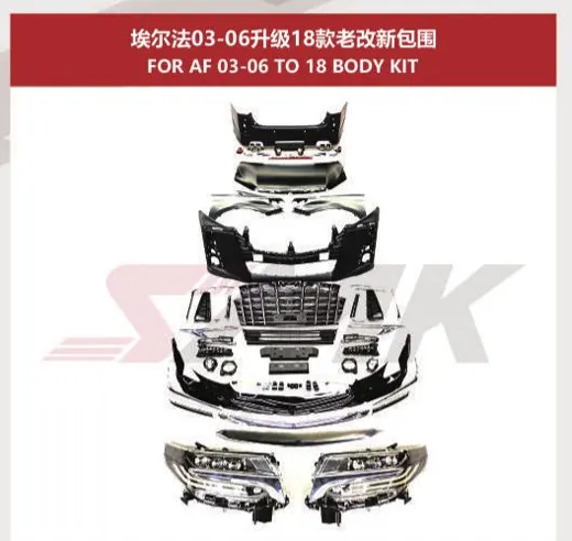 Рестайлинг-комплект для Toyota Alphard 2003–2006 в вид Alphard 2018