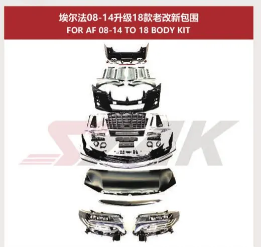 Рестайлинг-комплект для Toyota Alphard 2008–2014 в вид Alphard 2018, версии standard / 1:1