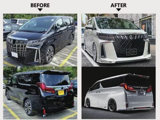 Аэрокомплект для Toyota Alphard 2018–2021 в стиле WALD или TRD — фото 3